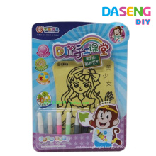 Wholesale kids sand art drawing board with 6 bottles color sand